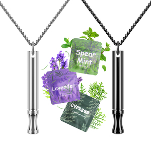 Vice Breaker Arrêter de Fumer En Acier Inoxydable À Base De Plantes Ciggeretts Popper Inhalateur D'agrumes Respirer Facilité <span class=keywords><strong>Colère</strong></span> Soulagement Collier Pour Adultes - Product Image 1