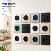 Interrupteur mural intelligent WiFi Zigbee Tuya pour hôtel, UE, Royaume-Uni, 1/2/3 voies, panneau en verre trempé, commande vocale Alexa Google Home