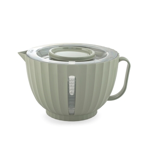 Bol mélangeur 25 cm vert en polypropylène avec couvercle et mesures pour usage en cuisine - Product Image 1