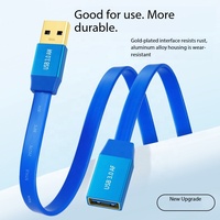 Câble d'extension USB 3.0 mâle-femelle, transfert de données haute vitesse, câble plat pour ordinateur, clé USB, souris, clavier, ordinateur portable