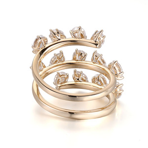 Maßgefertigter Edel-Schmuck Massiver 10K Gelbgold Birnenförmiger Moissanit-Diamantring Damenschmuck Perfekt als Valentinstagsgeschenk - Product Image 4
