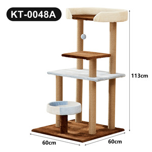 برج خدش للقطط مخصص من بانجكي، برج خشبي كبير، بيت قطط خشبي فاخر وعصري - Product Image 5