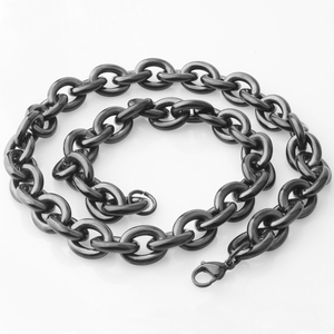 Width11/13/15mm 316L accesorios de acero inoxidable Europeo Americano Rock Hip Hop tendencia O palabra borde collar de acero de titanio - Product Image 4