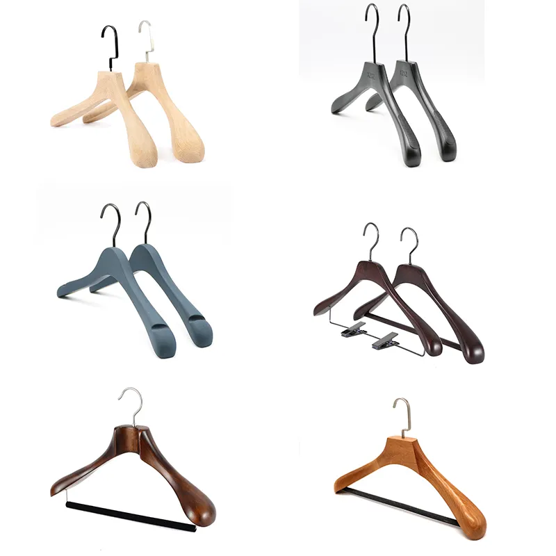 Роскошные деревянные вешалки для одежды индивидуальный логотип костюм деревянные вешалки для магазина одежды
