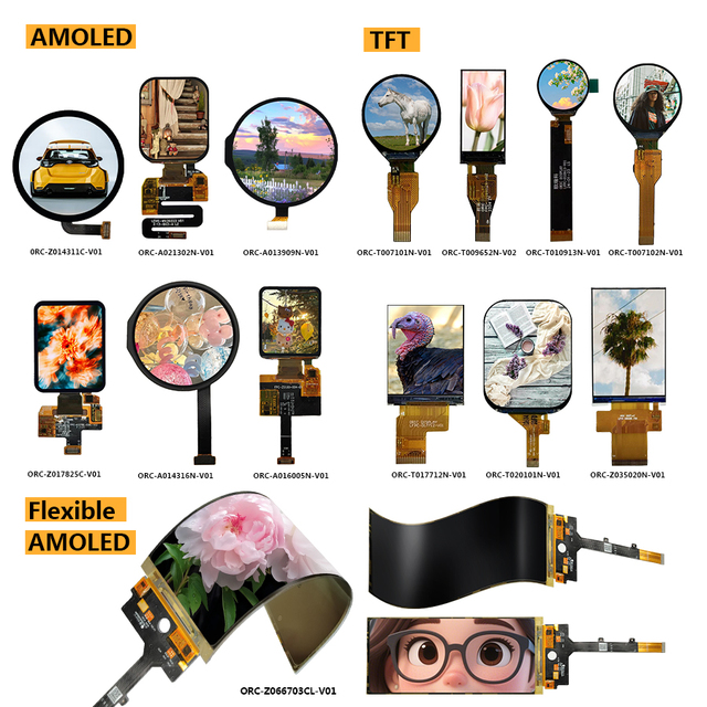 Wholesale Multiple Sizes AMOLED LCD Display Module Round Square Flexible OLED Screen for Industrial IoT Wearables