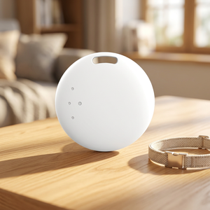 เครื่องติดตามแบบกลมสีขาว ระบบคู่ IPX4 บลูทูธ ติดตามตำแหน่งแบบเรียลไทม์ ใช้งานร่วมกับ Apple Find My และ Android Find Hub - Product Image 1
