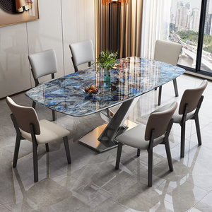 Ensemble <span class=keywords><strong>de</strong></span> <span class=keywords><strong>table</strong></span> et <span class=keywords><strong>de</strong></span> chaises <span class=keywords><strong>de</strong></span> salle à manger <span class=keywords><strong>de</strong></span> luxe italien, style moderne simple rectangulaire <span class=keywords><strong>de</strong></span> style occidental pour meubles <span class=keywords><strong>de</strong></span> salle à manger <span class=keywords><strong>de</strong></span> luxe - Product Image 4