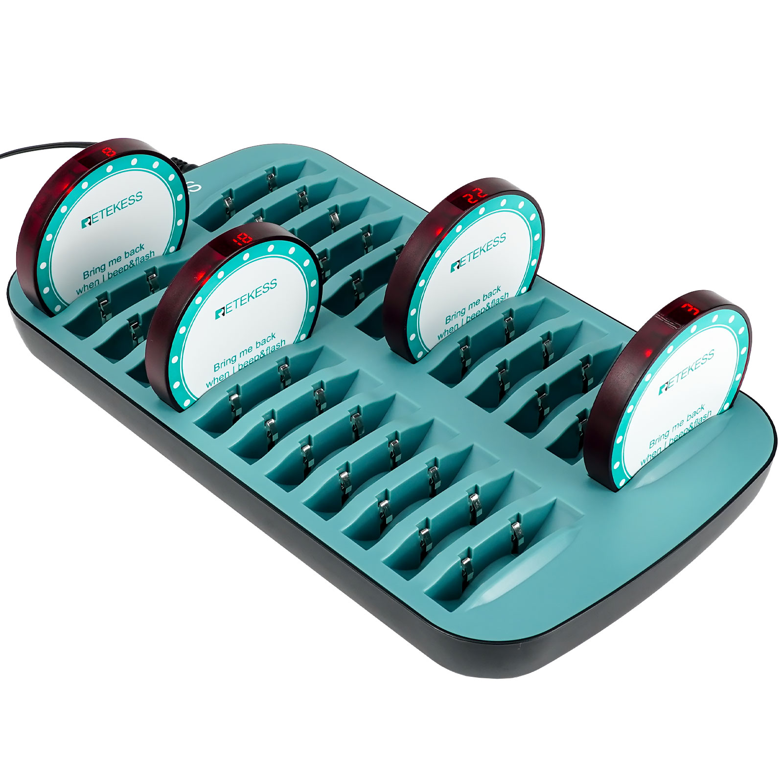 Retekess TD168R Restaurant Pager System – 24 Pagers, 400m Range, Countdown Timer, Out Of Range Alarm 12 thumbnail image