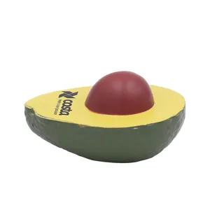 Groothandel Relatiegeschenken Aangepaste Pu Avocado Vormige Stressbal Squeeze Anti Speelgoed Bal Met Logo