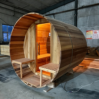 Pratik Paslanmaz Çift Kişilik Hemlock Sauna Evi, Dış Mekan Avlu Grubu için Yağmurlukla Entegre