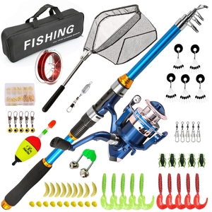 Pêche télescopique populaire <span class=keywords><strong>mer</strong></span> leurre <span class=keywords><strong>canne</strong></span> à pêche <span class=keywords><strong>canne</strong></span> à pêche avec moulinet ensemble d'eau salée - Product Image 1