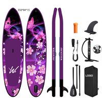 Planche de paddle gonflable ISUP jaune 11'6'' avec impression intégrale et accessoires de haute qualité