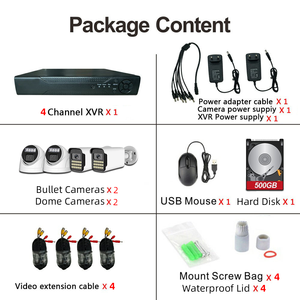Sistema de Monitoreo con Cámara CCTV de 4 Canales y 5MP, Kit DVR AHD IP66, Visión Nocturna a Todo Color, Cámara de Red Analógica con Disco Duro de 500GB - Product Image 3