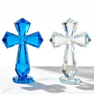 Figurine en cristal transparent en forme de croix, vente en gros d'usine, gravure personnalisée, ornement en cristal en forme de croix, cadeau religieux chrétien, baptême - Product Image 6