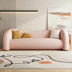 Sofá Curvo Semicircular con Relleno de Espuma y Tapizado en Tela, Diseño para Sala de Estar y Dormitorio - Product Image 2