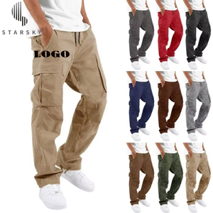 סיטונאי אוברול חדש מזדמנים סיטוני רצועות שרוך בתוספת גודל מכנסיים רב כיס לגברים - Product Image 1