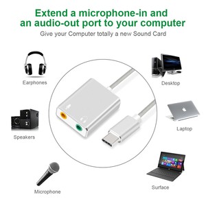 Tarjeta de sonido USB A Adaptador de auriculares de <span class=keywords><strong>Audio</strong></span> de 3,5mm tarjeta de sonido externa 7,1 Tarjeta de <span class=keywords><strong>Audio</strong></span> para micrófono auriculares ordenador PC - Product Image 2