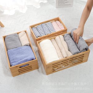 Solid Wood <b>Storage</b> Box Rectangle With Handles No Lid For Towel <b>Clothes</b> Bedroom Organizing Decorative Wooden Basket - Product Image 3
