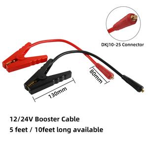 Câble adaptateur 12V pour démarreur de voiture vers pinces crocodiles de batterie pour utilisation en cas d'urgence, chargeur de batterie pour onduleur <span class=keywords><strong>solaire</strong></span> - Product Image 1