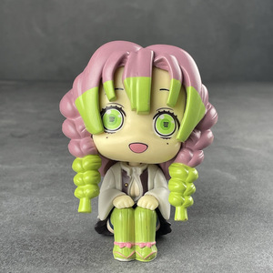 Figuras de Kanroji Mitsuri y Shinazugawa Sanemi de <span class=keywords><strong>Demon</strong></span> <span class=keywords><strong>Slayer</strong></span>, Versión Q, Postura Sentada, Pilar del Viento y Pilar del Amor, Venta al Por Mayor - Product Image 1