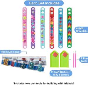Kit di Braccialetti con Diamanti 5D, 6 Pezzi, Set Fai-da-Te per Creazione di Gioielli e Arte per Bambine - Product Image 2