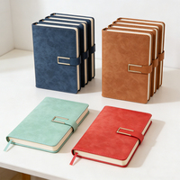 Journal de voyage A5 en cuir PU de luxe, à feuilles mobiles, imprimé avec fermeture à boucle, personnalisé pour hommes et femmes, usage quotidien au bureau