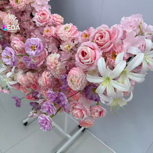 LEDA Factory Wholesale Pink Moon Shape <b>Wedding</b> Decoration Artificial Rose Flower <b>Arch</b> Stand Backdrop - Product Image 6