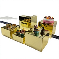 Présentoirs modernes en acrylique pour buffet, avec assemblage facile et surface polie, pour gâteaux, snacks et pauses thé