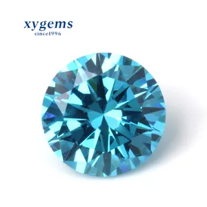 Popular Topaz Blue Round Cubic Zirconia Jewelry Stone