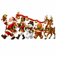 Pegatinas de Vidrio para el Desfile Navideño, Calcomanías Estáticas para Ventanas con Diseño de Papá Noel, Cascanueces, Muñeco de Nieve y Reno