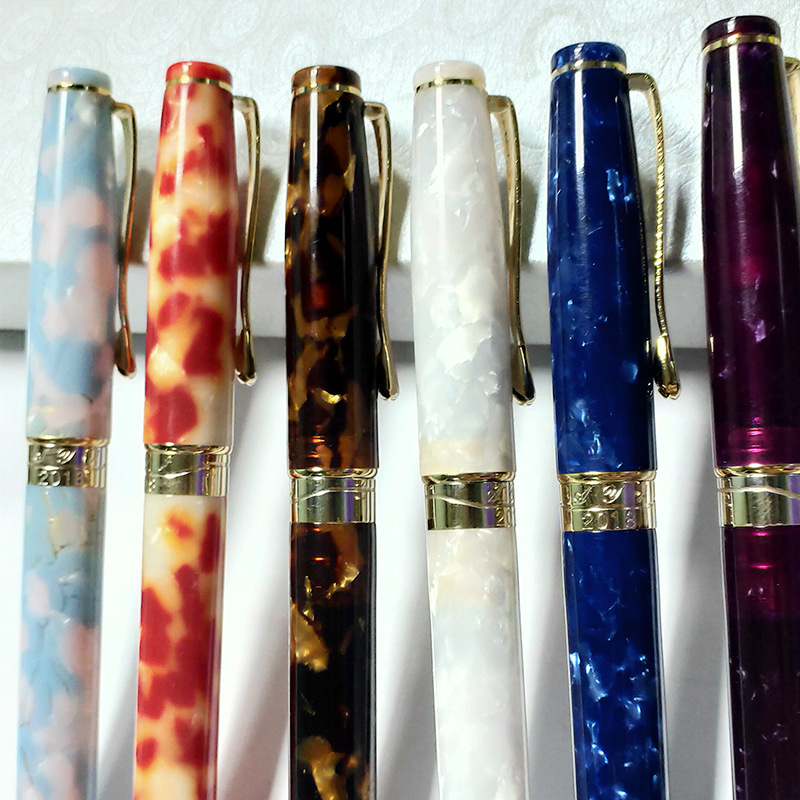 Уксусная кислота пластина перьевая ручка корпус цвет черепаховая мраморная текстура может напечатать логотип компании на заказ