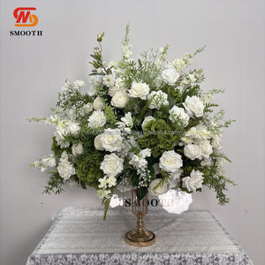 Centros de Mesa Modernos de Seda Hechos a Mano con Hojas Verdes y Flores para Bodas y Navidad, Arreglos Florales Artificiales - Product Image 6