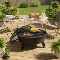 Barbecue portable de haute qualité avec revêtement en poudre, four à feu avec fourchette à feu