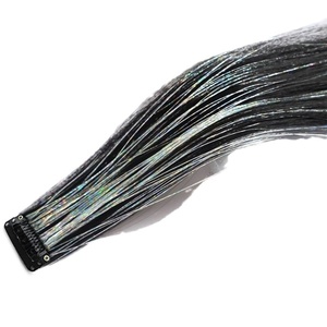 Extensions de cheveux colorées en fibres synthétiques haute température, à clipser, <span class=keywords><strong>sans</strong></span> couture, une seule pièce, pour femmes - Product Image 5