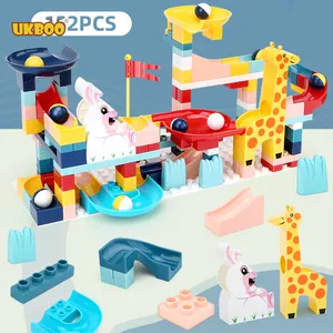 Venta al por mayor lego juguete animal-UKBOO-Juego de bloques de construcción de animales, juguete de construcción de conejo, jirafa, canicas, bloque grande, H106, 150 piezas