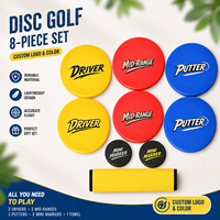 Lot de 8 disques de golf personnalisés avec logo, comprenant Driver, Mid-Range, Putter, Mini marqueur, avec sac de rangement en filet et serviette, impression personnalisée