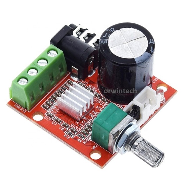 12V Mini-Hi-Fi PAM8610 Audio-Stereo-Amplifier Board 2X10W Dual Channel D Class(High efficiency) Adjust the volume