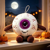 Joli mini jouet en peluche doux et moelleux en forme d'œil d'Halloween, ornement suspendu, porte-clés, breloque pour sac de fête, décoration intérieure, cadeau