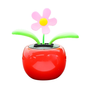 Ornement de tournesol oscillant à énergie solaire pour voiture, décoration en plastique en forme de pomme pour la décoration intérieure de la voiture - Product Image 3