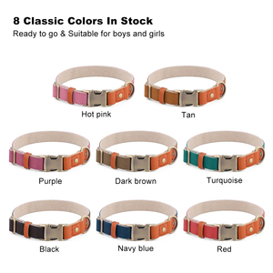 Umwelt freundliches Hanf Haustier Echtes Leder halsband Massives Muster Bronze Schnalle Hunde halsband Langlebige Doppels ch ichten - Product Image 5