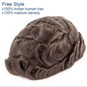100% cheveux humains 8*10 <span class=keywords><strong>français</strong></span> dentelle avant Mono Center avec peau PU autour du système de cheveux de Base pour hommes toupet - Product Image 5