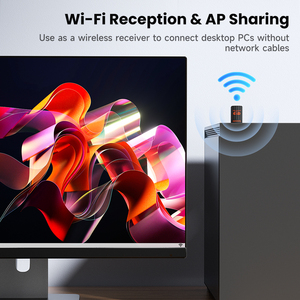 Toocki Chất lượng cao không dây USB Wi-Fi Adapter Wi-Fi 6 dual-band (2.4G/5G) 900Mbps tốc độ trình điều khiển miễn phí cho nhà đa thiết bị sử dụng - Product Image 4