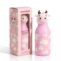 Bouteille d'eau pour enfants Everich 450 ml, retour à l'école, couleur personnalisée, sans BPA, en acier inoxydable, avec paille