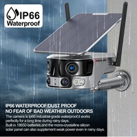 Caméra WiFi Anxinshi CCTV sans fil 8MP 4K à double objectif fisheye avec batterie solaire, carte TF et stockage cloud, vision nocturne