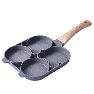 Sartén antiadherente con agujeros para hacer hamburguesas, huevos, jamón, tortitas, olla <span class=keywords><strong>de</strong></span> freír con mango <span class=keywords><strong>de</strong></span> madera, para desayuno - Product Image 2