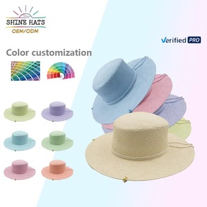 Shinehats 2025 OEM Sang Trọng Boater Bán Buôn Biểu Tượng Tùy Chỉnh Mặt Trời Phụ Nữ Bãi Biển Sombrero Chapeau Có Thể Điều Chỉnh Mùa Hè Phụ Nữ Mũ Rơm - Product Image 1