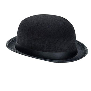 Cappello a Bombetta Nero da Gentiluomo per Adulti, Cappello da Equitazione, da Maggiordomo, Cappello Formale per Abiti da Matrimonio, in Materiale Magico di Feltro - Product Image 3