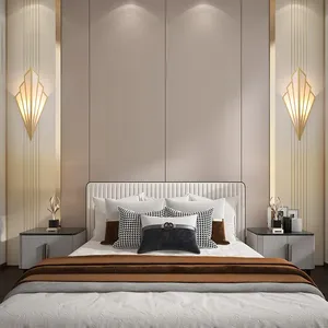 Applique da Parete in Ferro Stile Art Deco, Lampada Minimalista a Muro in Lino E14 <span class=keywords><strong>per</strong></span> Soggiorno e Camera da Letto, Luce Vintage a Forma di Ventaglio - Product Image 3