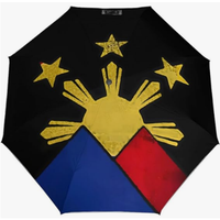 Parapluie pliant entièrement automatique de haute qualité, série drapeaux à thème campagnard, au design robuste et épaissi, Philippines