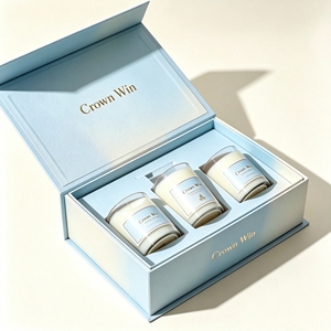Manufacture Premium Custom Metallic Gold Gift Box Fsc Certified Champagne Gold Magnetic Candle Packaging Box With Eva Insert - Product Image 2